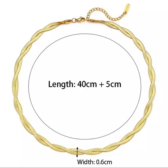 NEW DOUBLE LAYER HERRINGBONE 18K GOLD CHAIN NECKLACE,NICE NECKLACE,CUTE NECKLACE - Picture 5 of 5